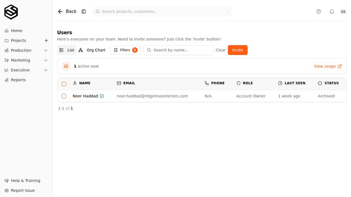 The restore dialog refusing, explaining that the selected person is an Account Owner and to ask Trussi support to restore them.